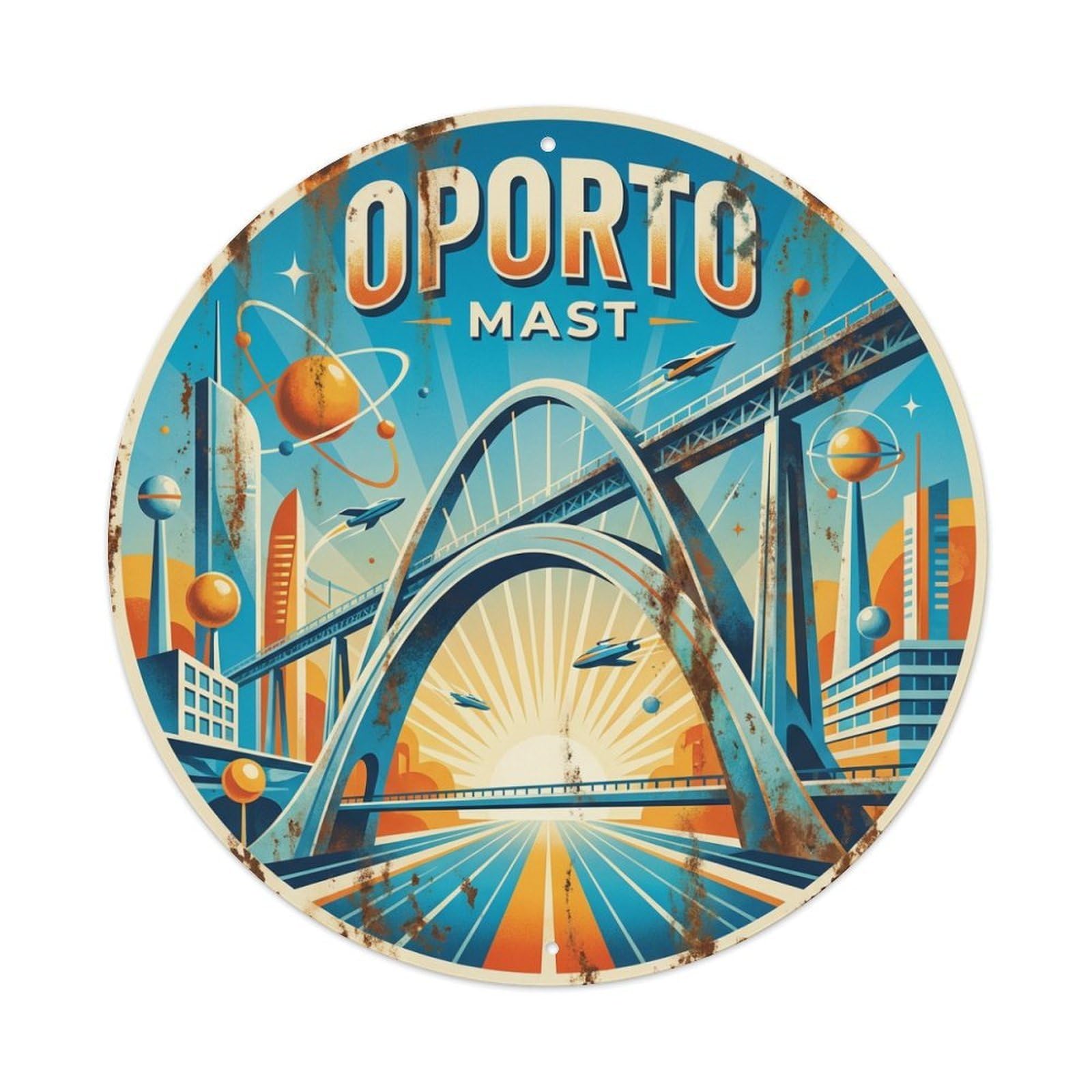 Xanthor Style Vintage Travel Oporto Portugal Sail Metal Tin Sign