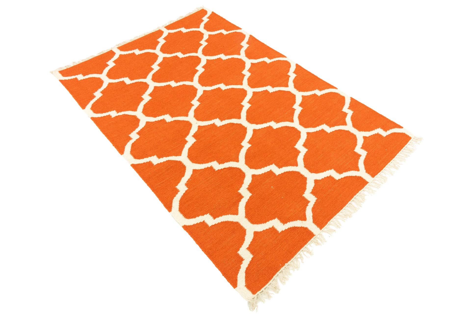 Kelim Tapis tissé à la main Orange uni 180 x 120 cm