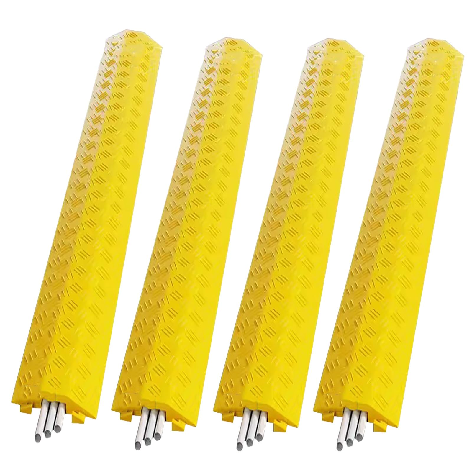 Rampas protectoras de cables resistentes, juego de 4 piezas para protección de cables de suelo y manguera, evita riesgos de tropiezos con capacidad de carga de 2000 libras