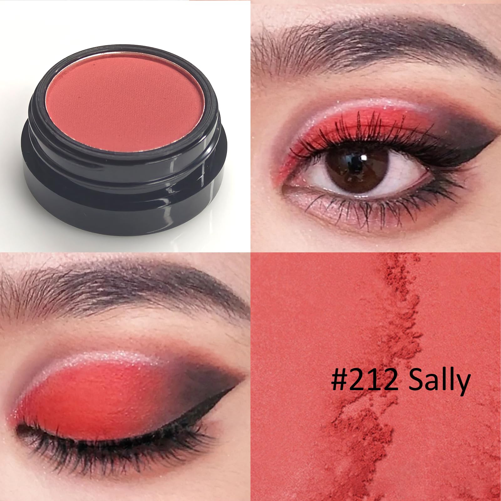 Erinde Palette de fards à paupières rouge uni, tons nudes mats, waterproof, haute pigmentation et longue durée