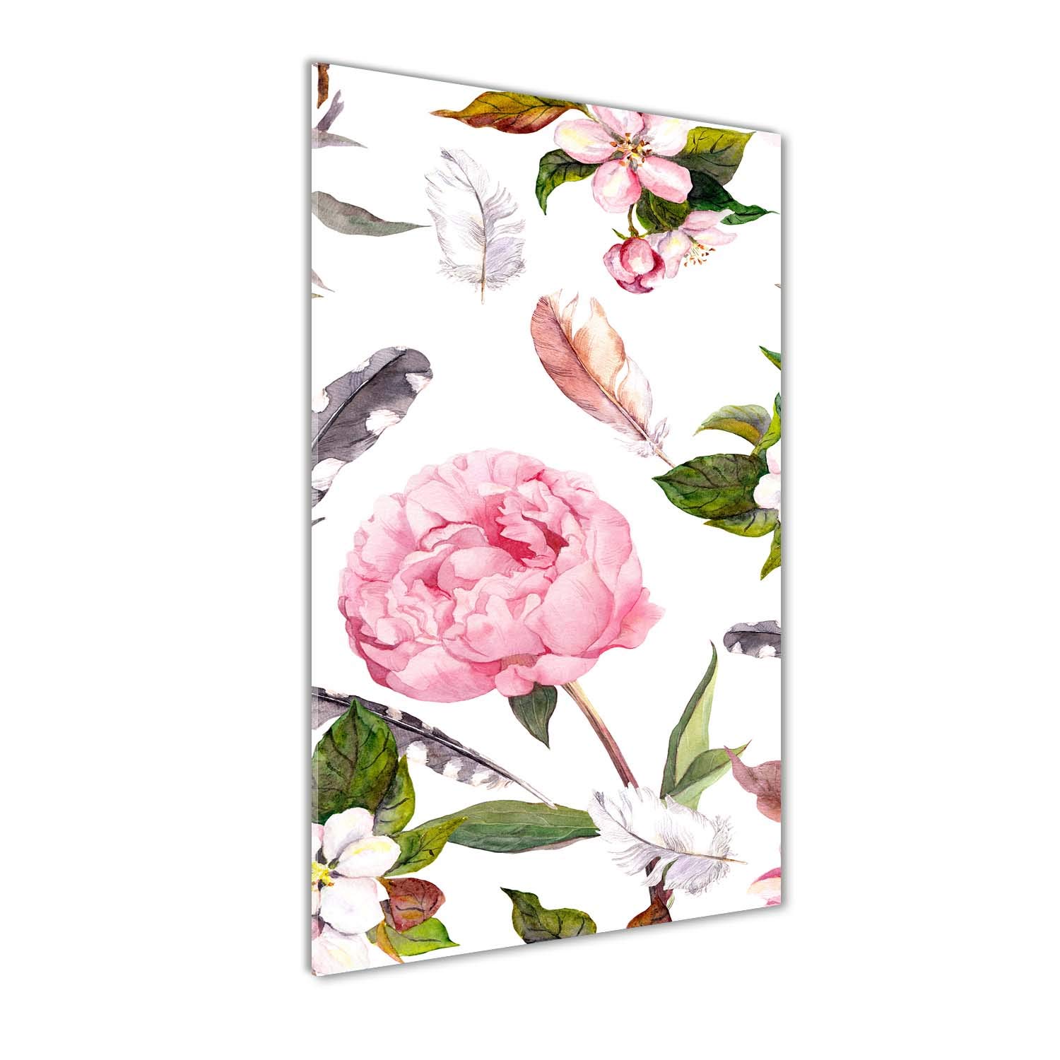 Impression sur verre 60x120 cm Tulup motif floral rose pour la decoration de cuisine et salon