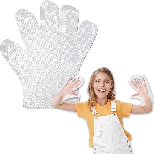 SADIKALO Guantes desechables para niños, 100 unidades, pequeños guantes de plást