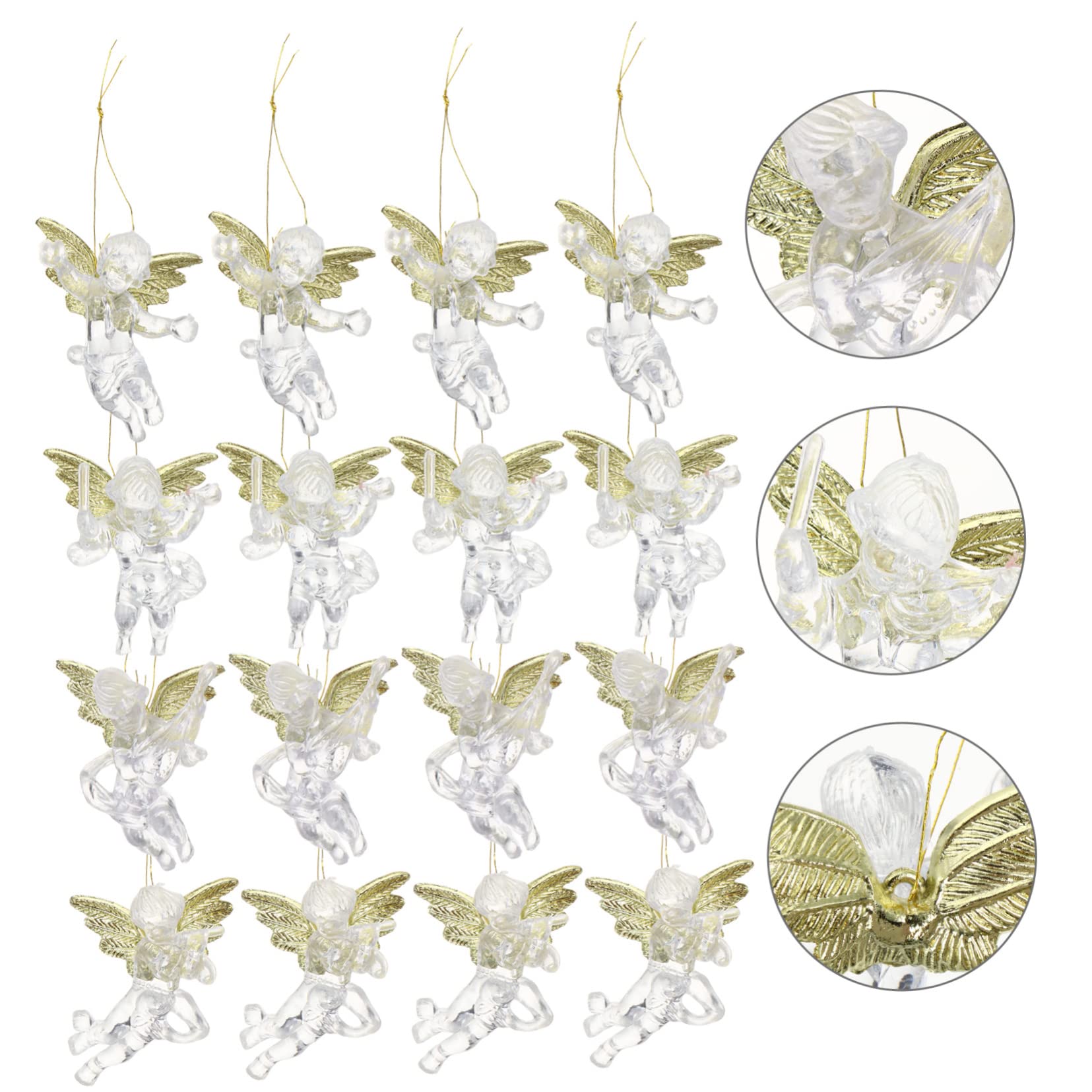 PRETYZOOM 72 Pcs Di Angelo Del Pendente Angelo Di Natale Oro o Ornamento Albero Di Natale Del Pendente Di Natività Albero Di Natale Appeso i Albero Di Natale Appeso