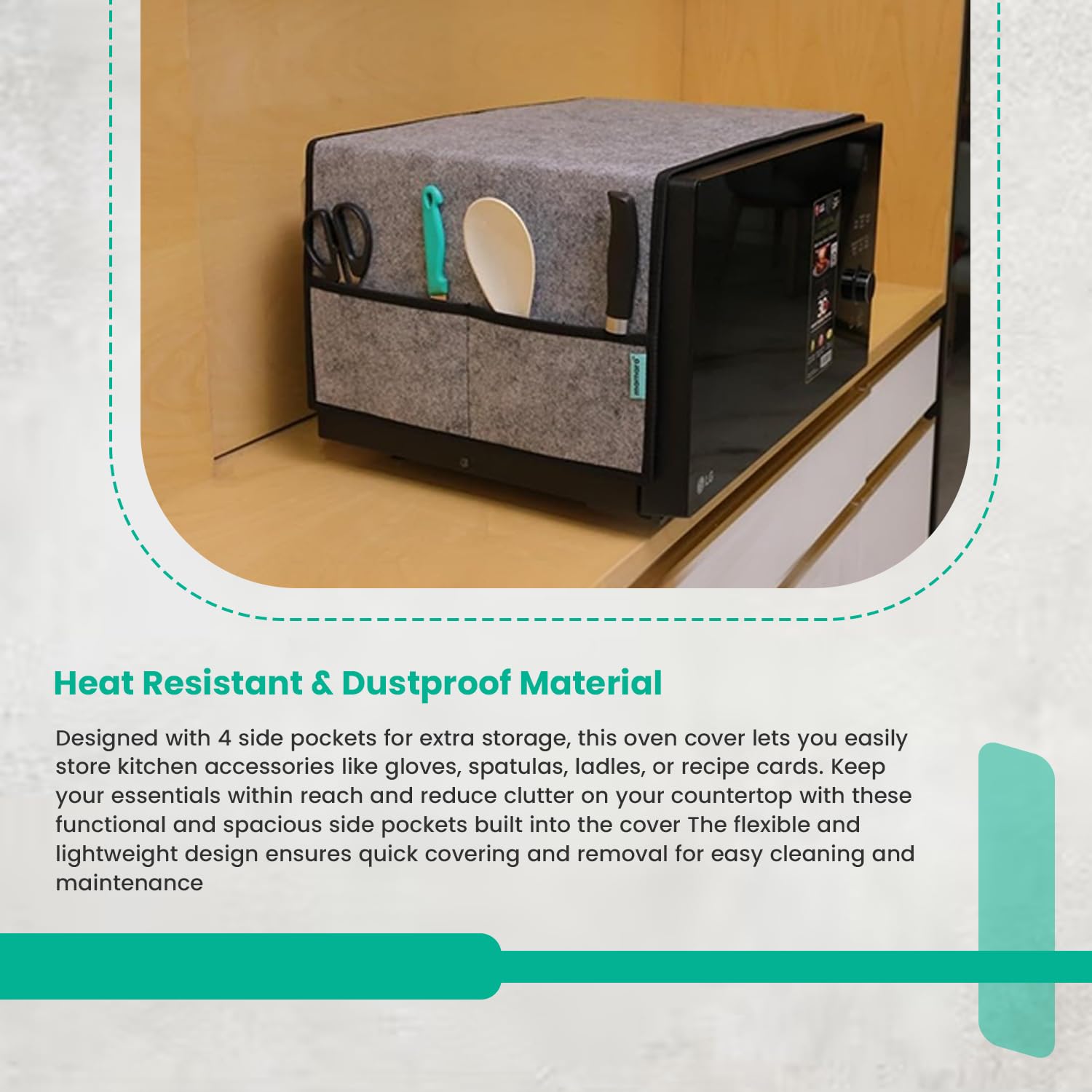Microwave Cover with Storage Pockets -6