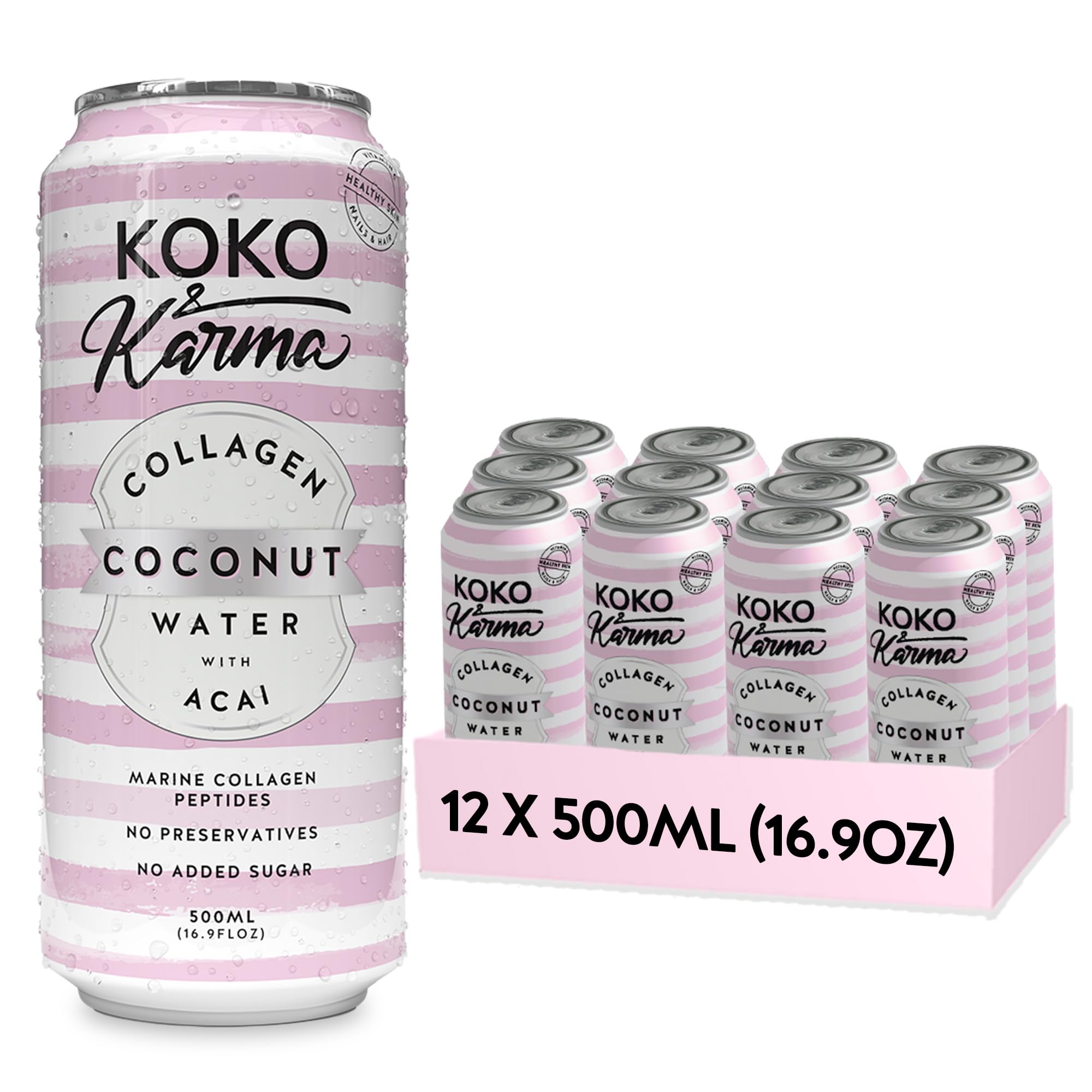 Coco Luxe / Coconut water with Marine Collagen and Acai Berry 16.9oz (12 pack case)