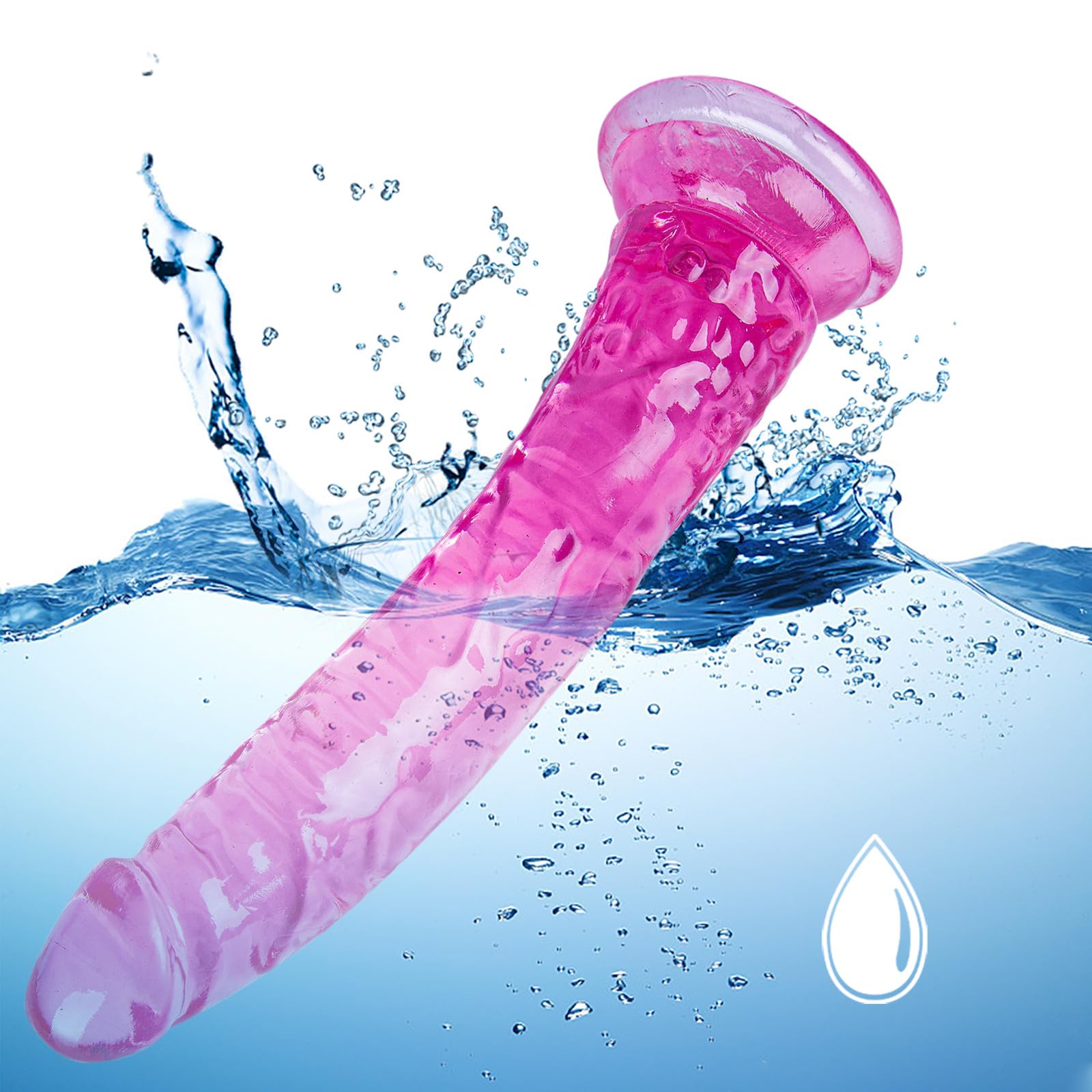 Clear Suction Realistic Dildo Set - 3 Sizes(small6.4'',big7.4'', huge9.6'') for Anal and Vaginal Pleasure - Perfect for Beginners to Advanced Users Lifelike Penis: Pink
