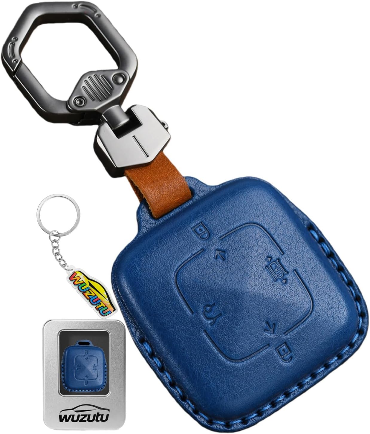 Handmade Leather Car Key Fob Cover Compatible With Zeekr 7X