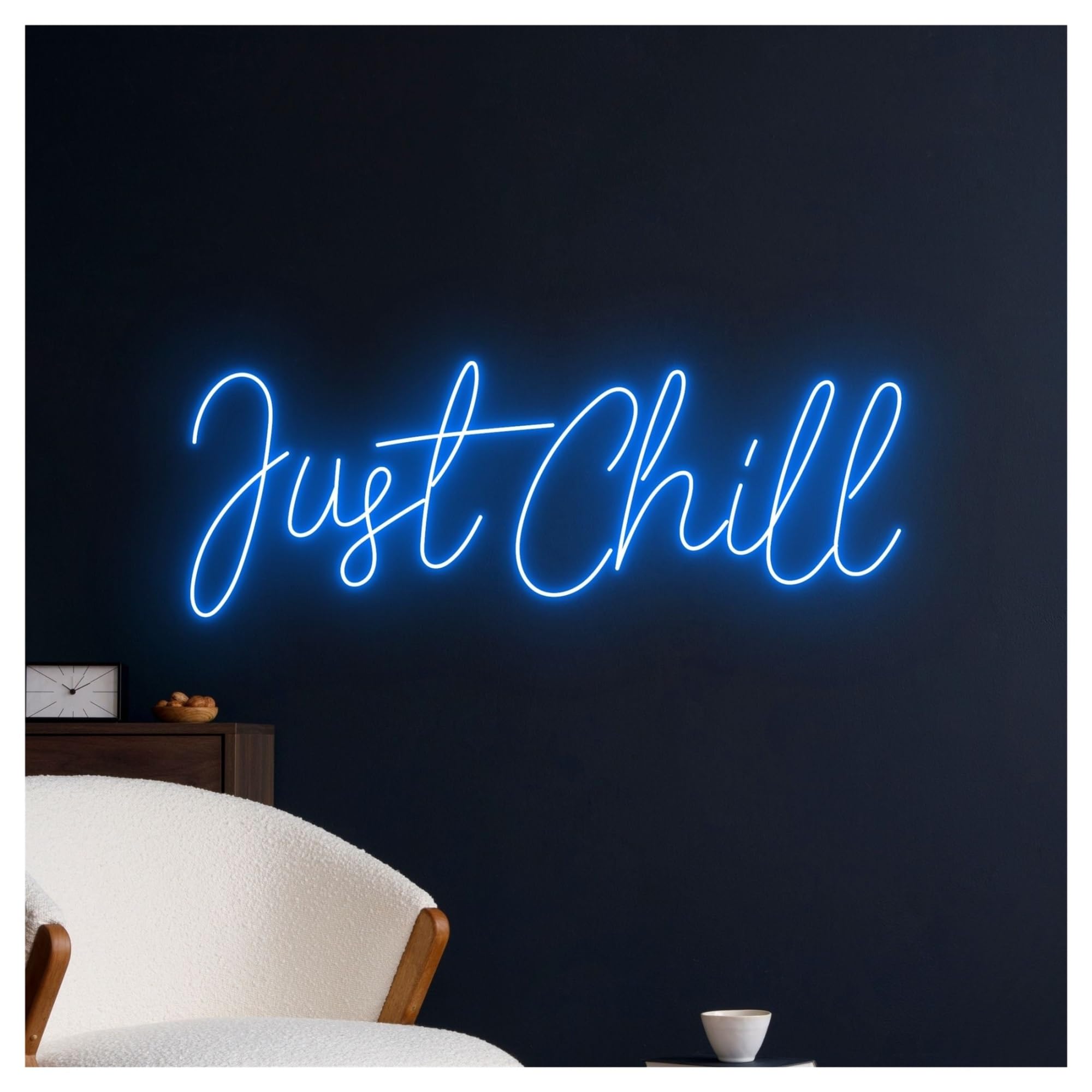 XENITE Luces Art Decoration Christmas Letrero De Neón Just Chill Con Luz LED Regulable Para Tienda, Sala De Estar, Dormitorio, Bar, Club, Fiesta, Decoración De Pared, 45cm
