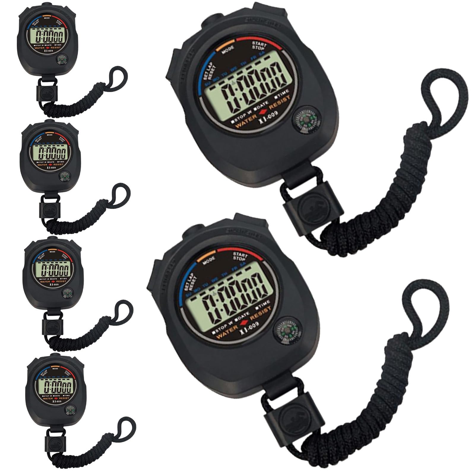 Milisten 6Pcs Portable Match Stopwatch Lightweight Professional Timer for Sports Games Training Black Electronic Stopwatch-image-11