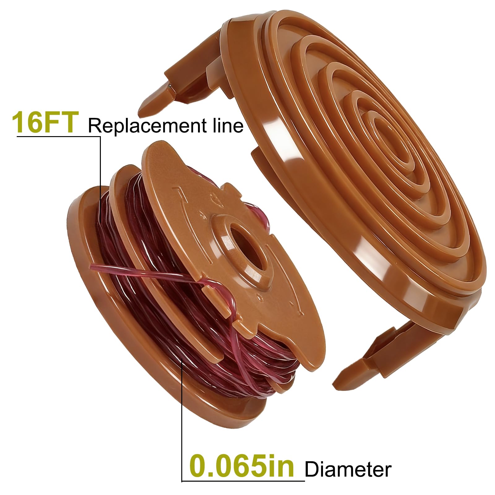 WA0007/50022833 Bobina di filo per decespugliatore, 2 x 4,6 m, 0,065 pollici (bobina da 8 linee+2 tappi)