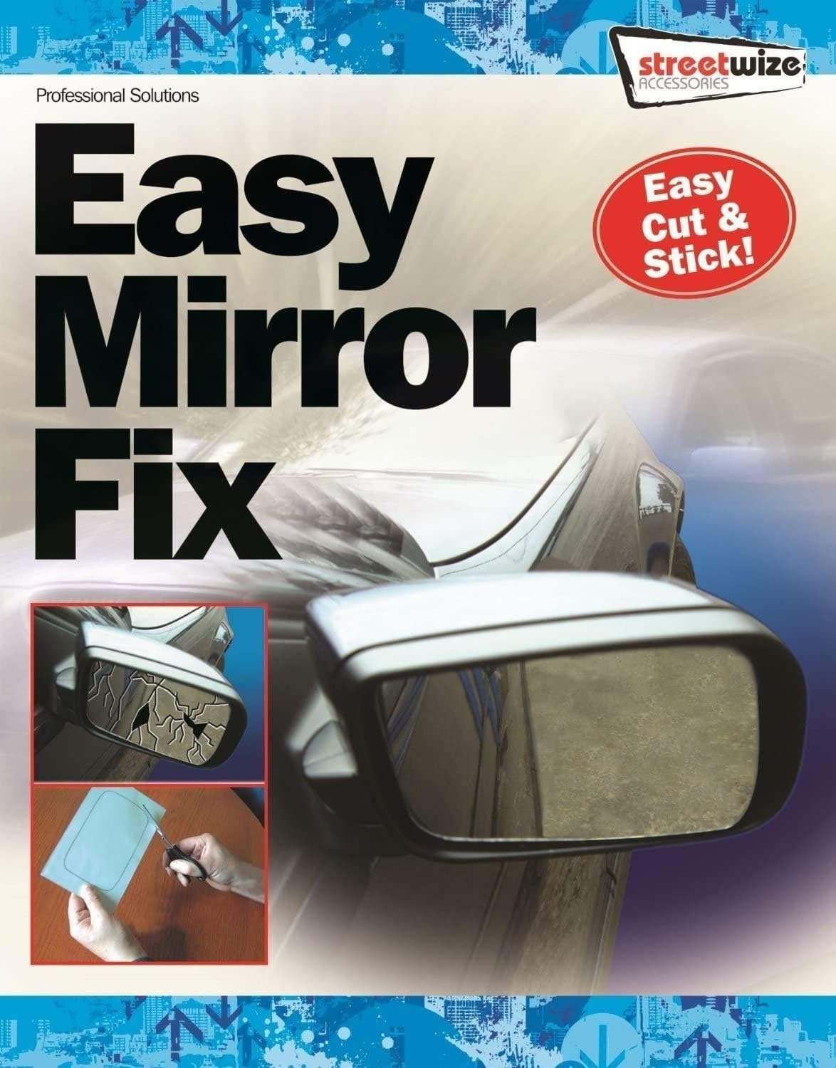 Streetwize Easy Fix Mirror Repair Kit 10 x 7 Inch Cut to Size