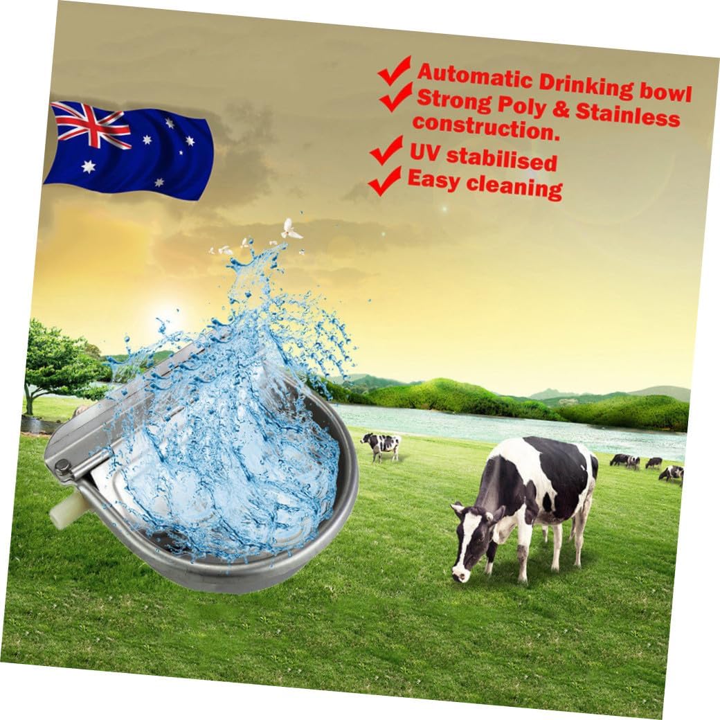 Happyyami Automatic Stainless Steel Animal Waterer Durable Water Bowl for Cattle Goats Sheep Horses Farm Livestock Watering