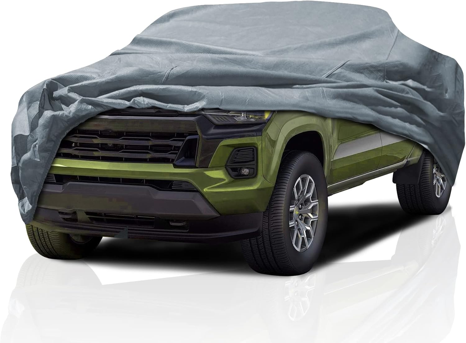 5 Layer Semi Custom Fit Truck Car Cover for GMC Canyon 2015-2026 Crew Cab Pickup 5.0 Feet Short Bed, All Weather Protection Breathable Dust Scratch, Dust, Snow Shield