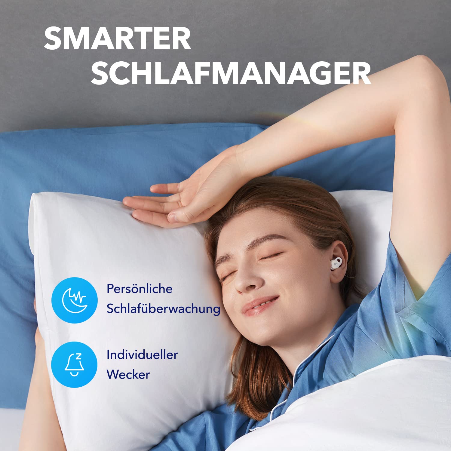 Soundcore by Anker, Sleep A10 Bluetooth Sleep Earbuds, Ohrhörer zum Schlafen mit passiver Geräuschmaskierung, Bluetooth 5.2, Für Schlafgeräusche(Generalüberholt)