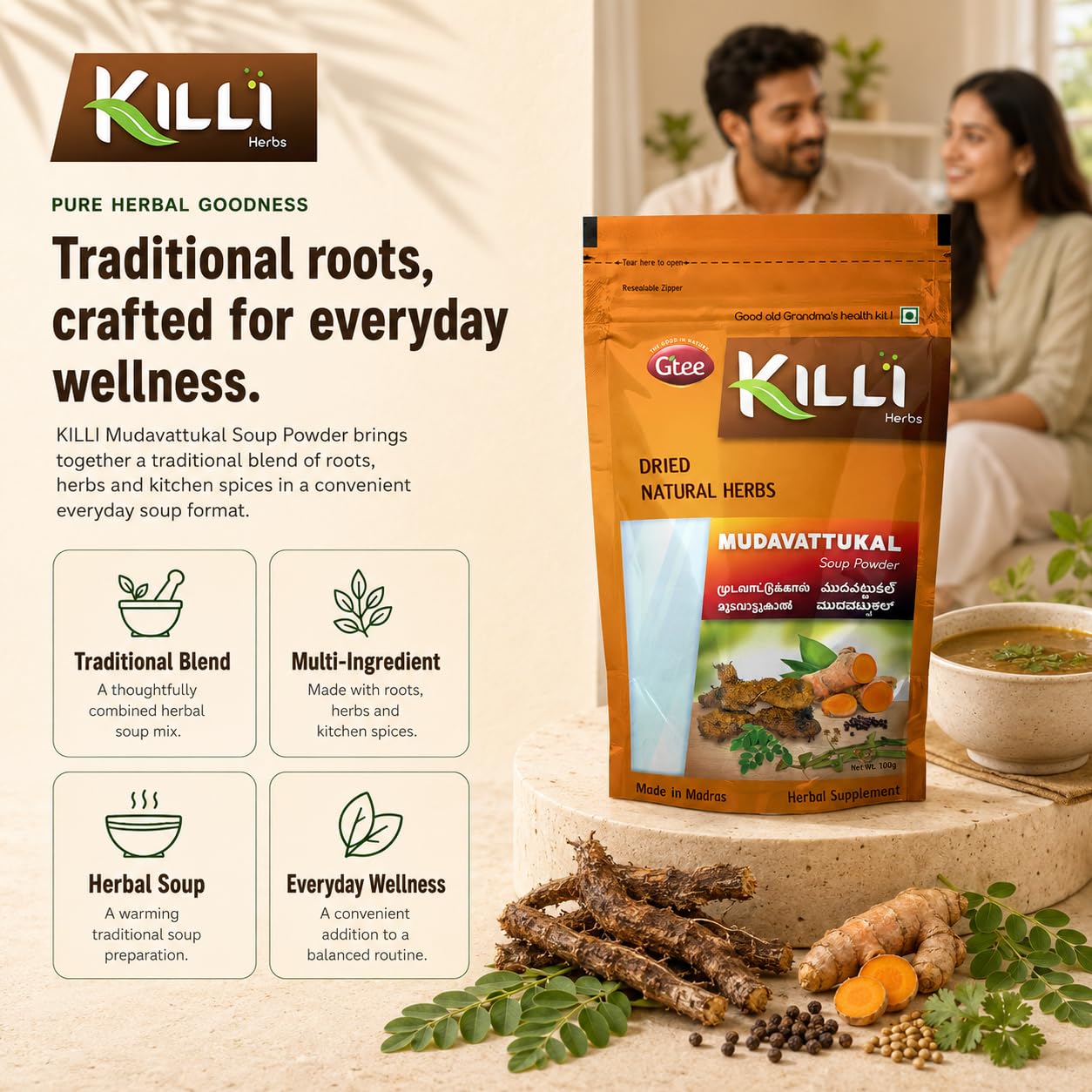 KILLI Mudavattukal Kizhangu Soup Powder | Joint & Bone Health, 100g — Amazon image 4