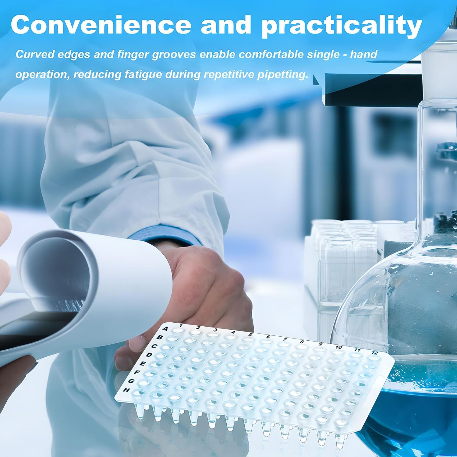 0.1ml 96-Well PCR Plates, Non-Skirted, Clear Polypropylene PCR Plate, 100 Plates Ultra-Thin Wall Tubes, DNase/RNase Free