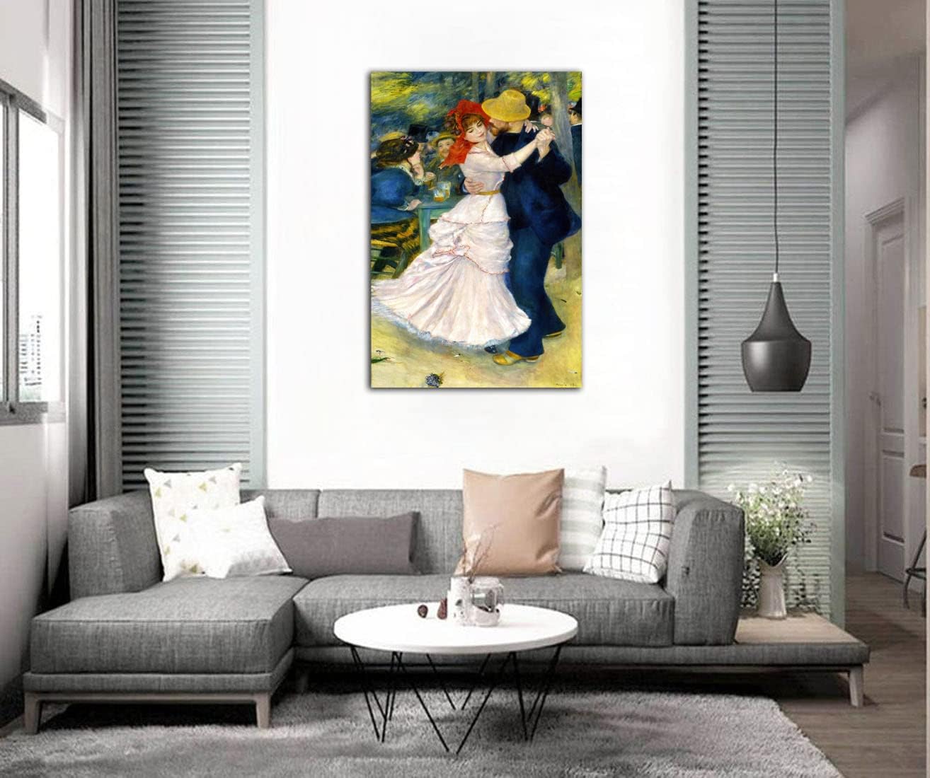 Pierre Auguste Renoir Art Painting Dance at Bougival Poster Wall Art Picture Print Canvas Poster Room Aesthetic Modern Home Living Room Bedroom Decor Poster (16x24inch(40x60cm),No Framed)
