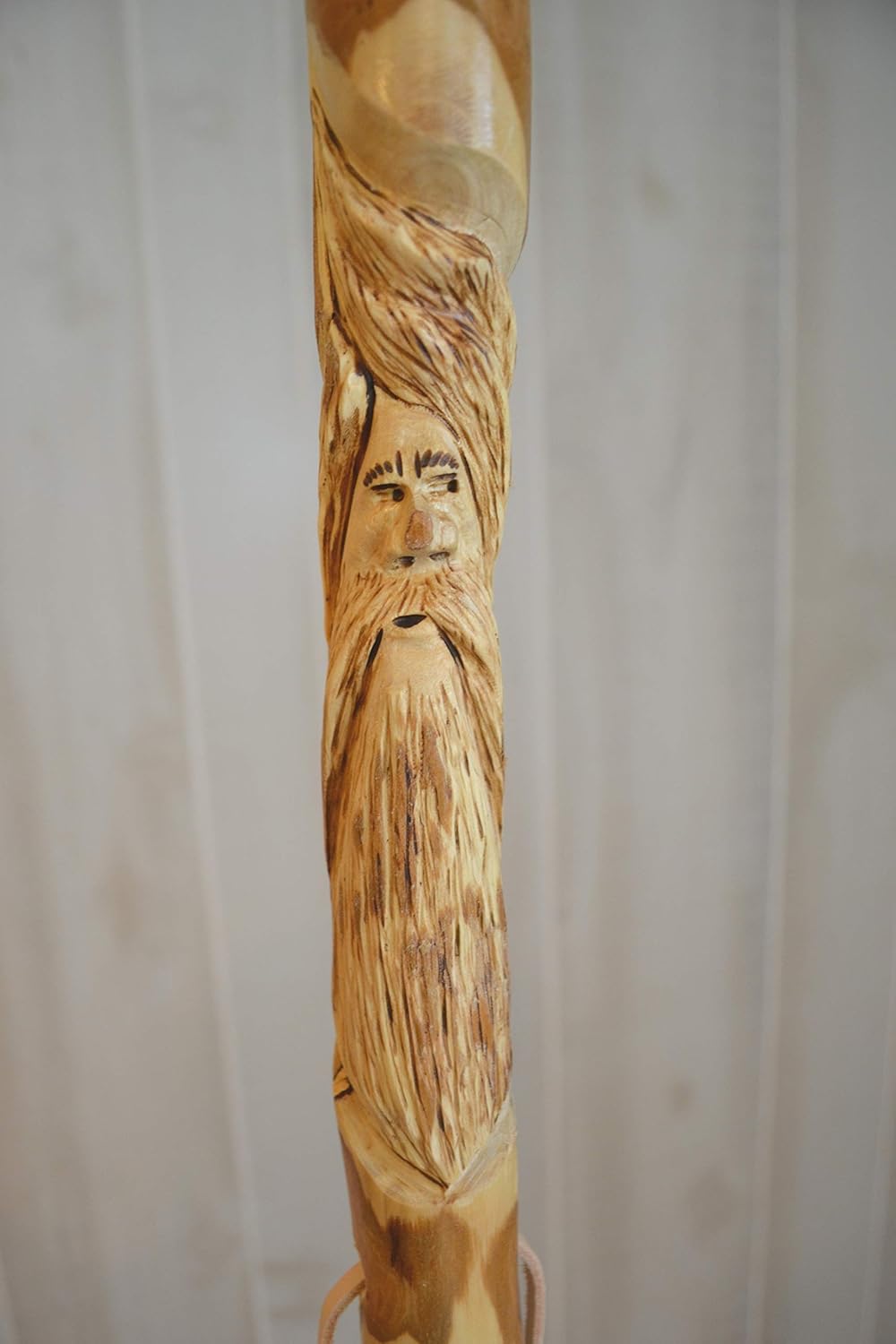 Hiking Stick - Hand Carved Wood Spirit - Walking Stick - Up to 60" Elm Wood Carving