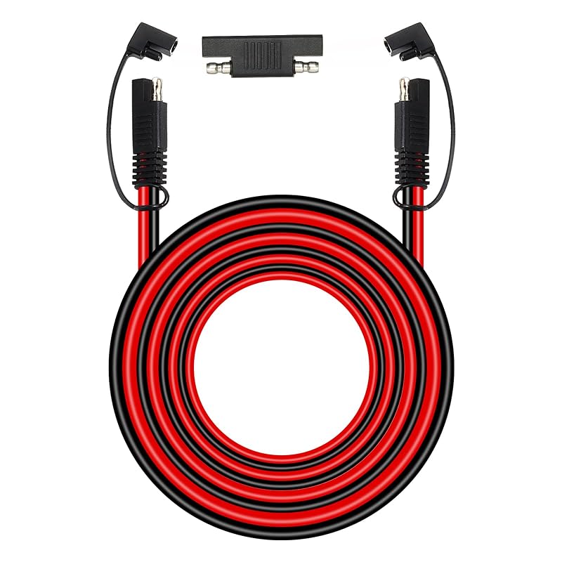 Cabo de Extensão SAE MOOKEERF 7,62 m com Conector de Engate Rápido, Fio 10AWG e Adaptador de Inversão de Polaridade