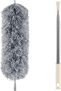 Microfiber Duster for Cleaning with Telescoping Extension Pole(Max 100''),Extendable Duster with Scratch-Resistant Cover,Washable Lint Free Dusters for Cleaning Ceiling Fan,High Ceiling,Cobwebs,Blinds