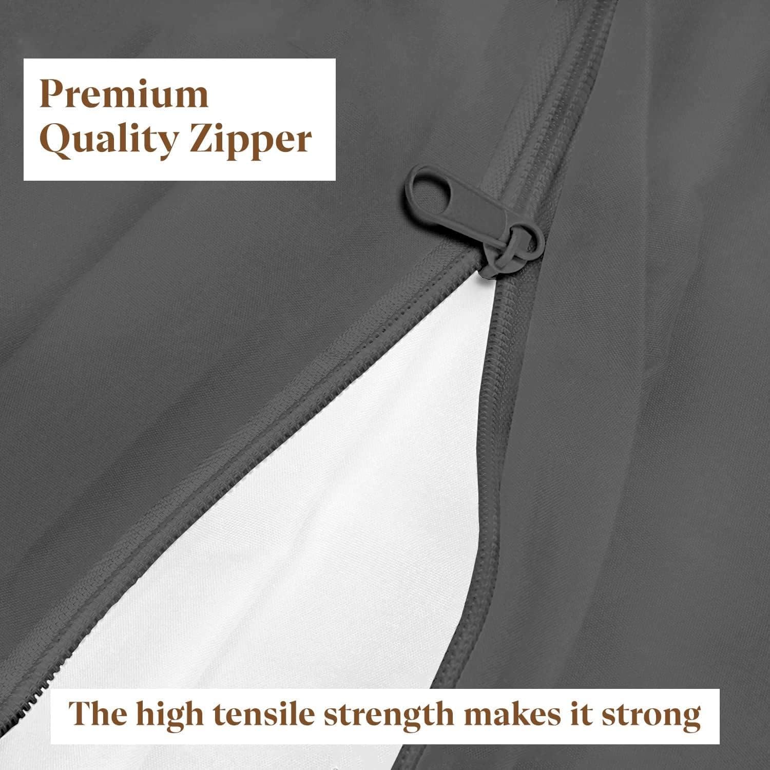 Elegant Decor 3 Piece Zipper Fitted Sheet - 100% Egyptian Cotton - 500 Thread Count - 12" Deep Pocket - Premium Hotel Quality Fitted Sheet - Luxuryly Soft Sheet with 2 Pillowcase - Dark Grey (Queen)