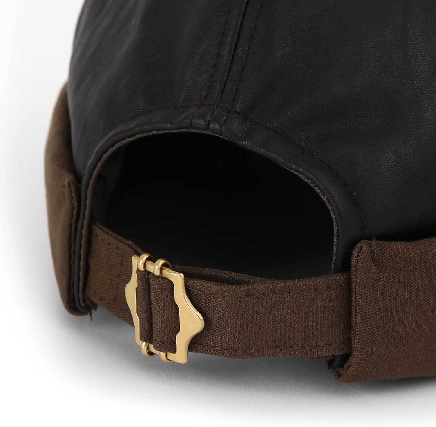 UNDERCONTROL Leon Cinch Back Buckle Strap Brass Label Brimless Artificial Suede Fleece Unisex Beanie Winter Cold Hat Korea