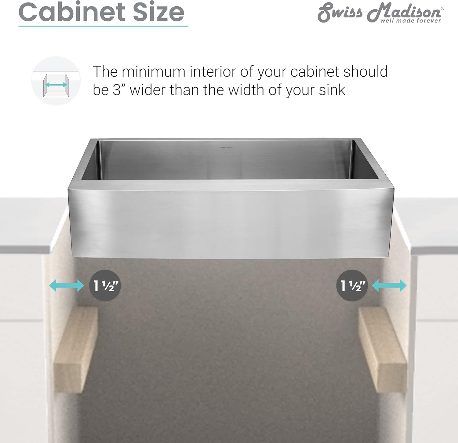 Swiss Madison SM-KS758 Rivage 33x21 Farmhouse Sink