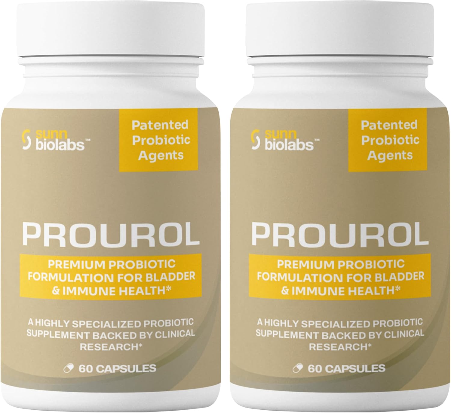Prourol Patented PROBIOTIC Supplement for Urinary Health, Bladder Support, Immune Boost, Frequent Urination Relief, UTI Health, Natural Ingredients, Daily Overall Health Support-2 Bottles - 120 Count