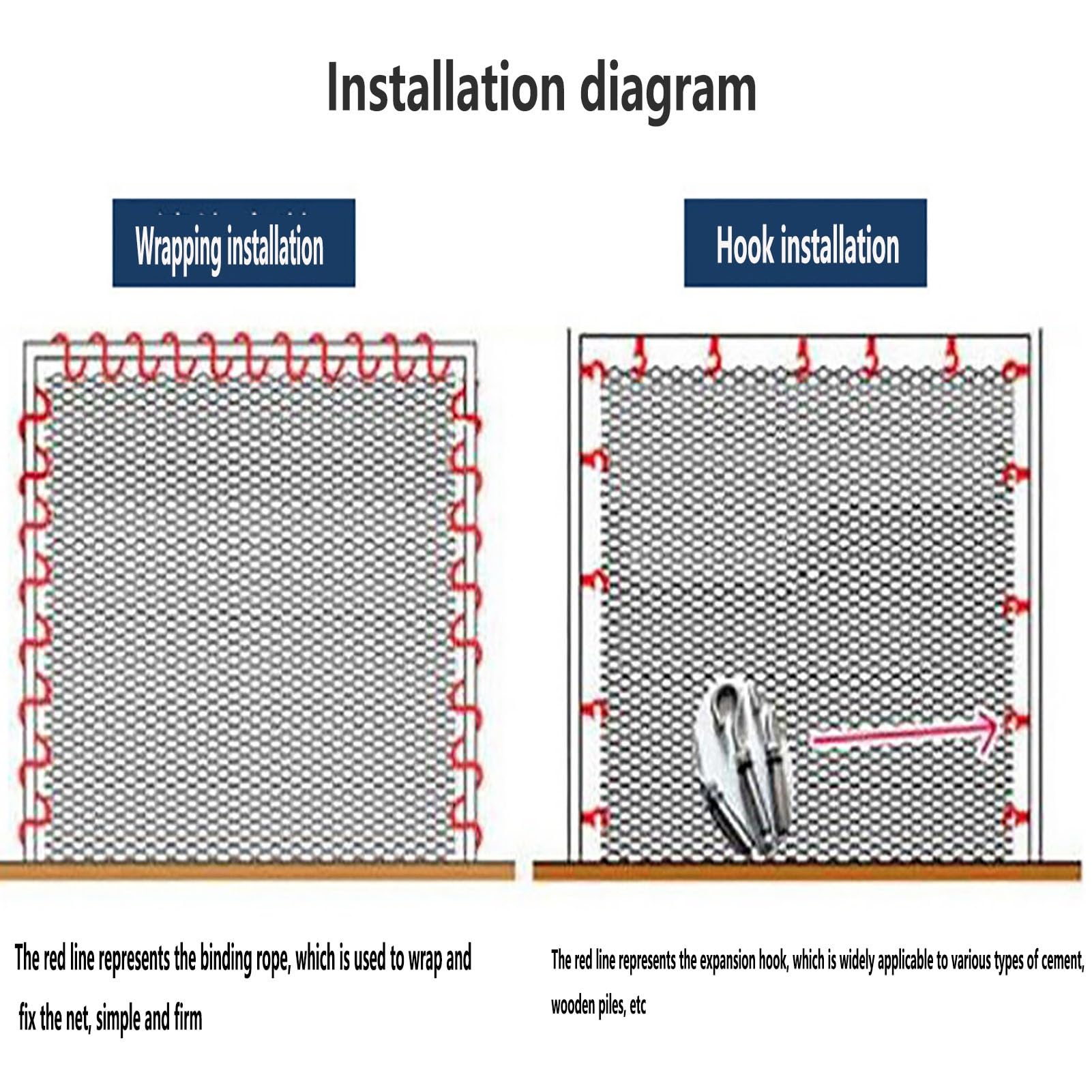 Flexibles Sicherheitsnetz aus Maschenseil(B,Mesh 7cm)