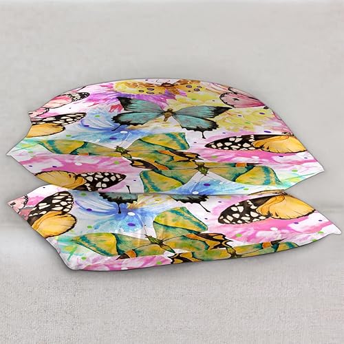 Miniatura 5 de Funda de almohada de satén con cierre de sobre, para cabello y piel, funda de almohada de seda tamaño estándar, mariposas de acuarela, fundas de