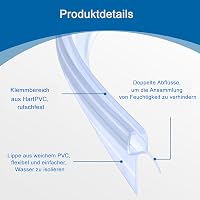 DOPPOSO Ívelt Zuhanykabin Tömítés 2x80cm 4-6mm Üveghez Előformázott 3