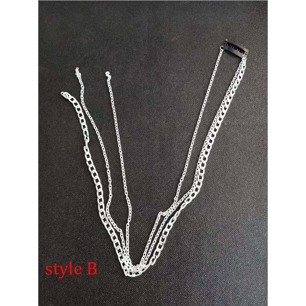 4PCS Dreadlocks Metal Tassel Ponytail Multi-Strand Hair Chain Prom Party Concave styling hair accessories hair extension chain with clip for girls and women (silver) image 3