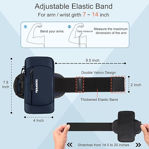 Miniatura 5 de Soporte para teléfono para correr, soporte para teléfono para iPhone 13, 14, 15, 16 Pro Max, Samsung, brazalete elástico ajustable para teléfono, 2