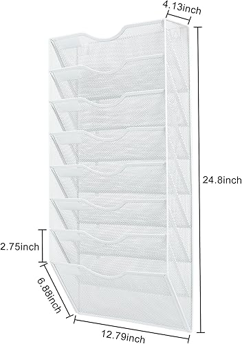 Vista 63 de PAG Soporte de pared colgante para archivos, organizador de correo, soporte para documentos, 5 niveles, negro