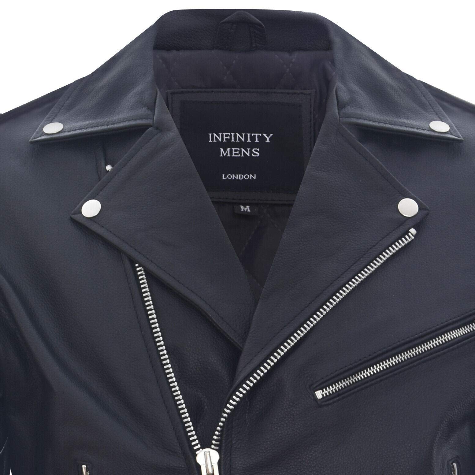 Męska skórzana kurtka Brando Biker Rock Motorcycle Retro Hide Biker Jacket