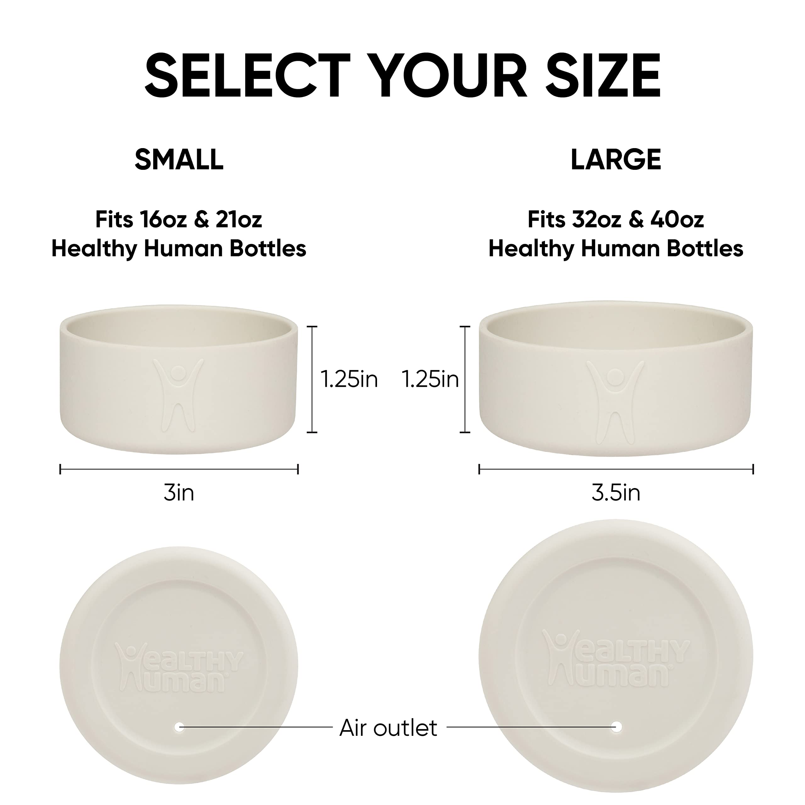 Healthy Human Paraurti protettivo in silicone per bottiglie di boccale – Adatto per bottiglie da 16 once e 22 once. Senza BPA, fondo antiscivolo in silicone, copertura per stivale, beige