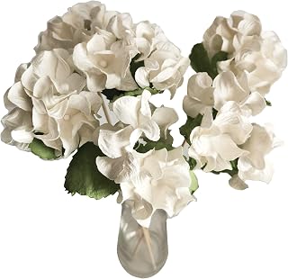 White Hydrangea Mulberry Paper Flower with Reed Diffuser for Home Fragrance Aroma Oil by Plawanature