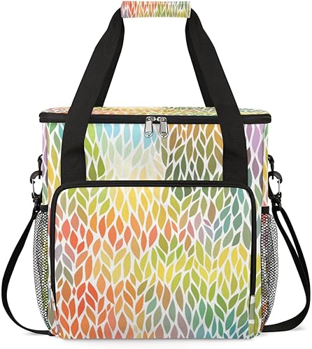 Bolsa de transporte para cafetera con estampado de hojas para Keurig K-Mini o K-Mini Plus K-Cup Pods Almacenamiento portátil Cafetera Bolsa de viaje