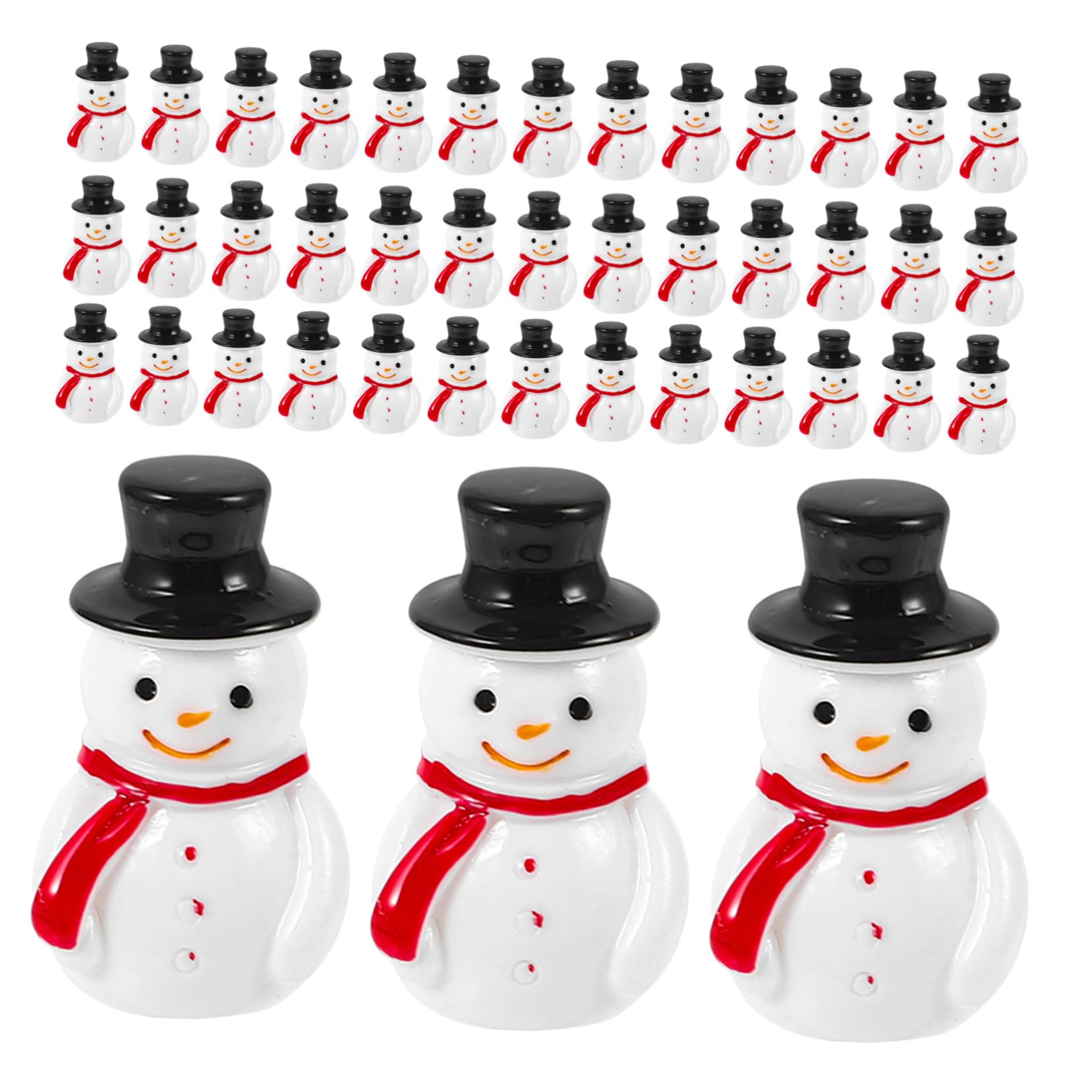 Mobestech 100pièces Lot de Mini Figurines De Bonhommes De Neige Décorations Résine pour Noël Anniversaires Et Intérieurs