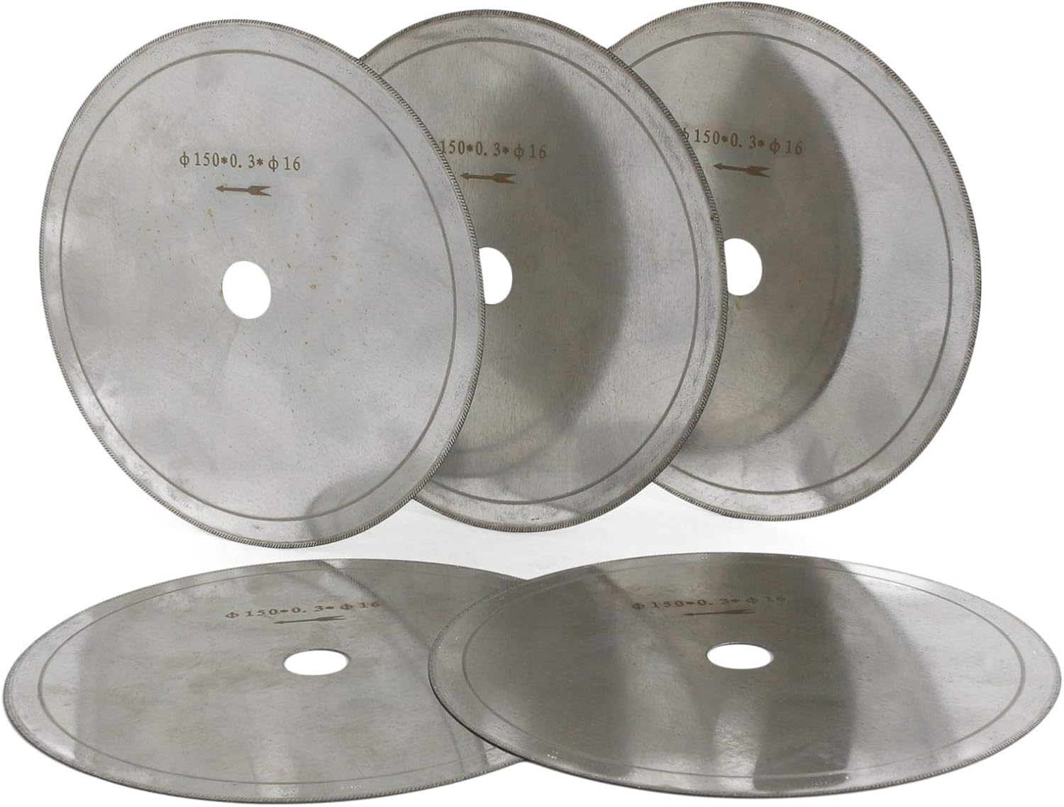 6" Ultra-Thin Diamond Saw Blades Set for Jewelry & Gemstone Cutting - 5Pcs, 0.4mm Thickness