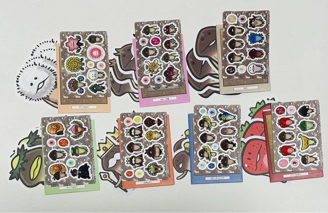なめこキャラクター ステッカー＆カード セット おさわり探偵 なめこ栽培キット ミニステッカー4 (8パック入り