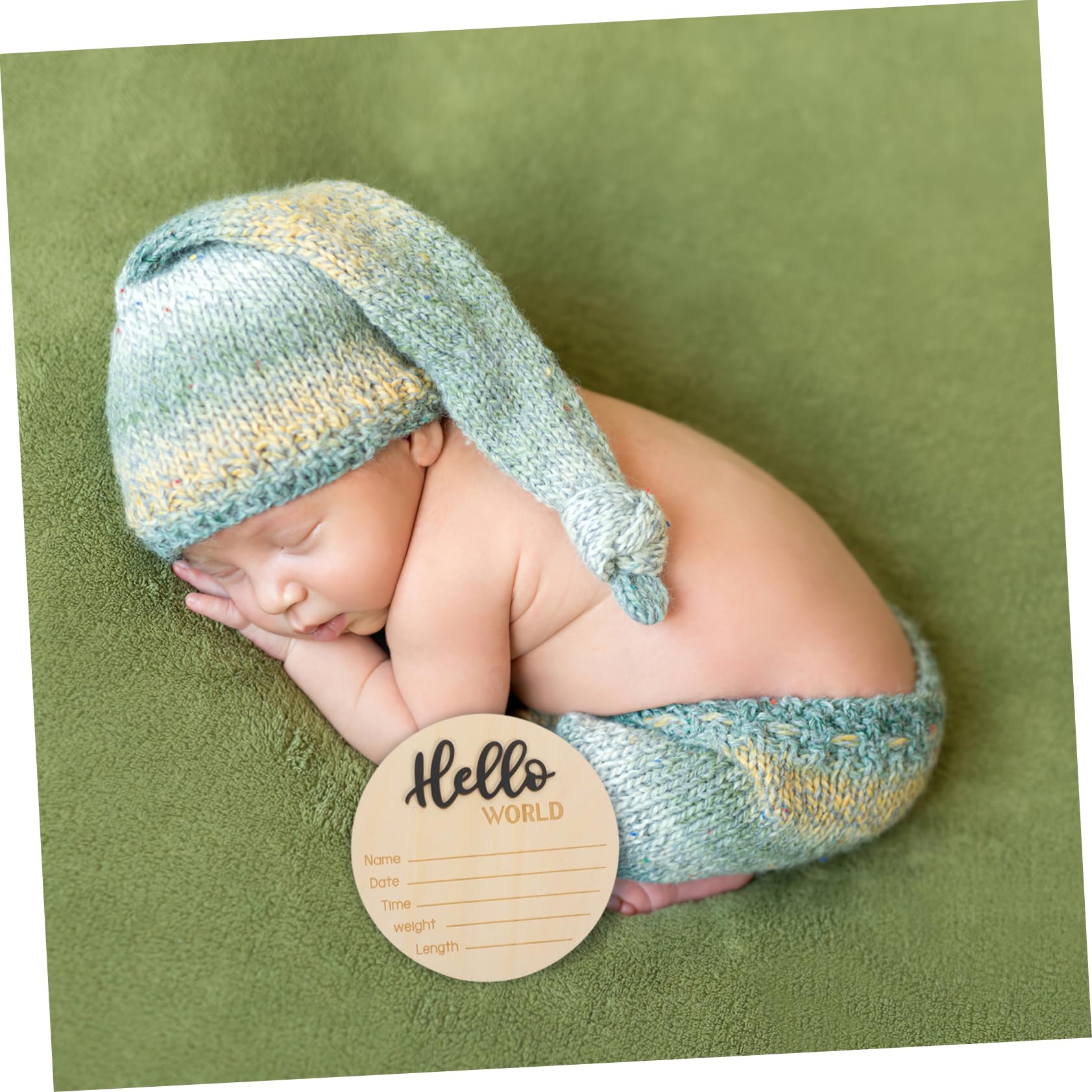 BESPORTBLE Birth Announcement Sign Wooden Newborn Name Sign Photography Prop for Welcoming Newborns Durable and Decorative Birth Announcement Keepsake