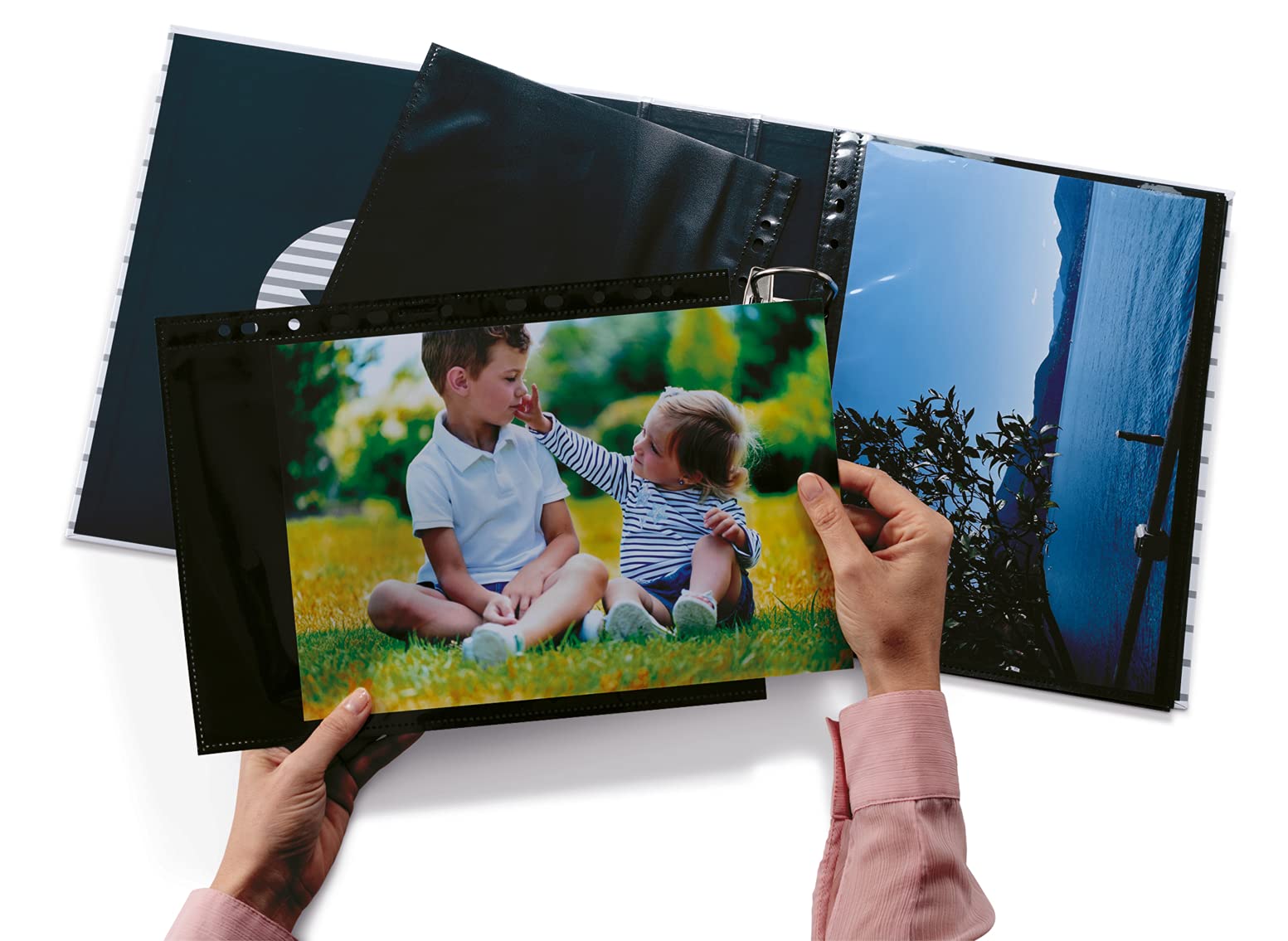 HERMA 7788 Fotohüllen Fotosichthüllen schwarz 50 Blatt 20x30 cm