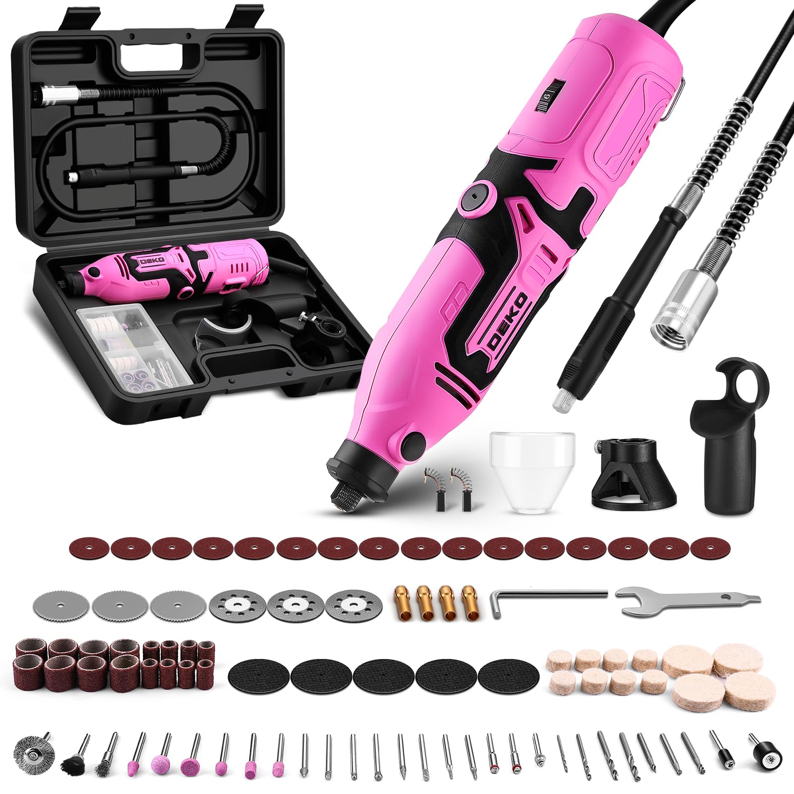 DEKOPRO Rotary Tool Kit - 127 Accessories -8