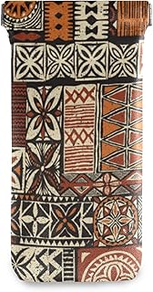 susiyo Tribal Fabric Abstract Glasses Case Portable Microfiber PU Leather Soft Sunglasses Bag Eyeglasses Pouch Holder Squeeze Top for Women Men