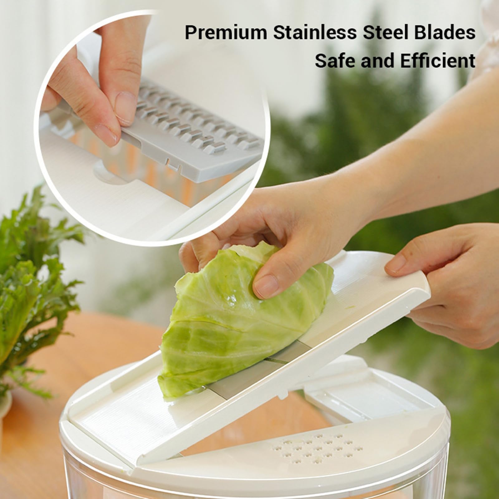 Ensaladora Multifuncional 4500 ml para Verduras y Frutas LavadoraSecadoraPicadora con 5 Cuchillas de Acero Inoxidable y Colador Integrado Ideal para Preparar Ensaladas Rápi