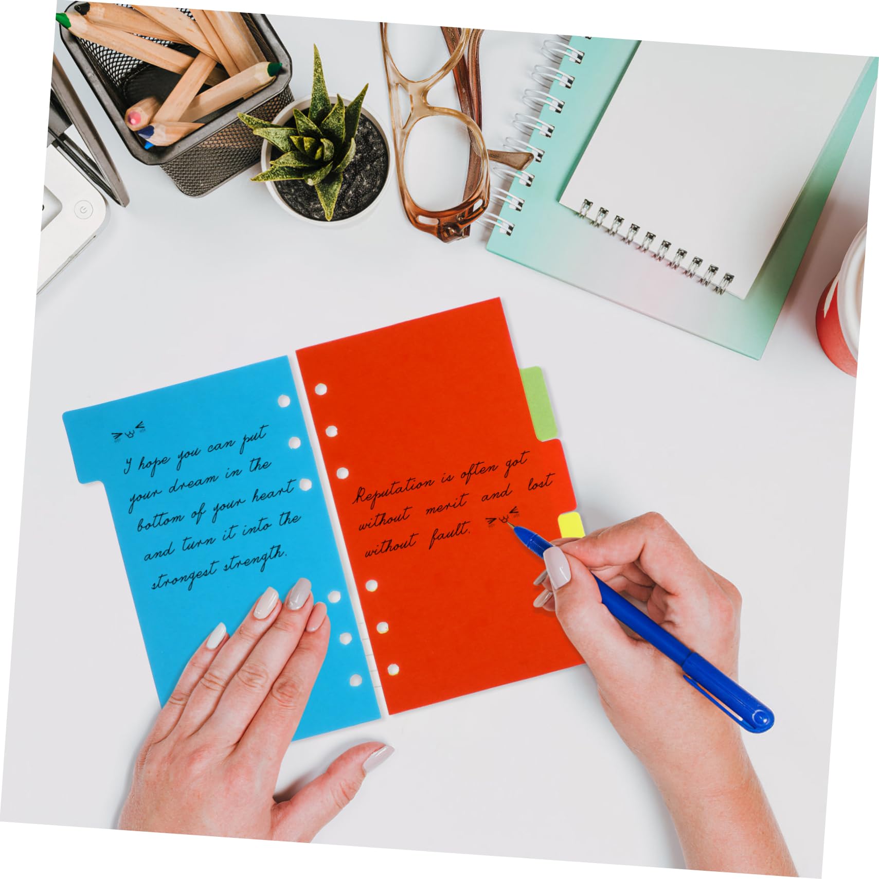 jojofuny 60 Sätze Trennblätter Set Farben für Ringbinder Notizbuch Zubehör Langlebig und Vielseitig Einsetzbar für Schule Büro und Reisen Zufällige Farbe