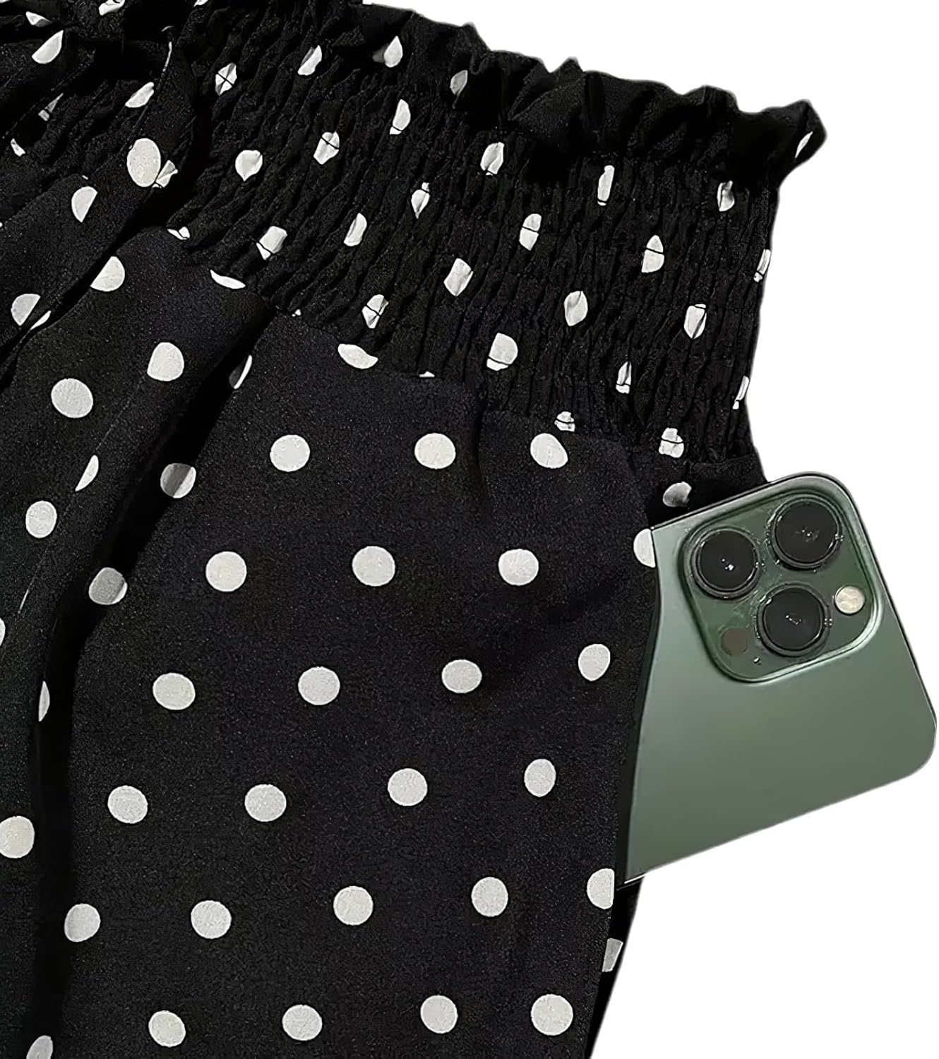 Women's Palazzo Pants Wide Leg Elasticband Drawstring Casual Long Trousers with Pockets - Image 4