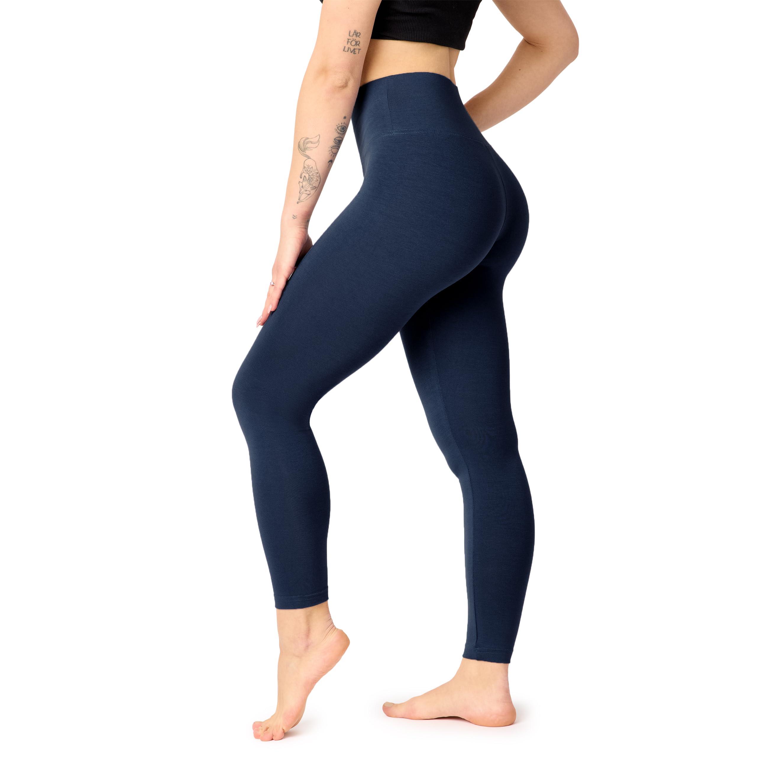 Bellivalini Damen Lange Leggings High Waist Comfort aus Viskose für Sport Yoga Gym BLV50-289
