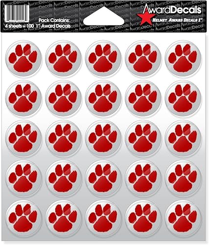 Miniatura 3 de Juego de calcomanías para patas (100 calcomanías) The Original Award Decals Premium 20mil Thick 1 pulgada calcomanías para casco fabricadas en los